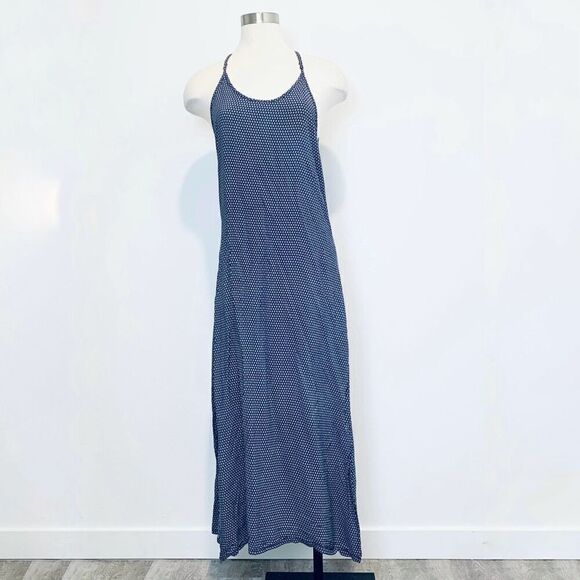 Double Six Ditsy Floral Blue Maxi Peasant Dress Daisy S Small - Picture 2 of 8